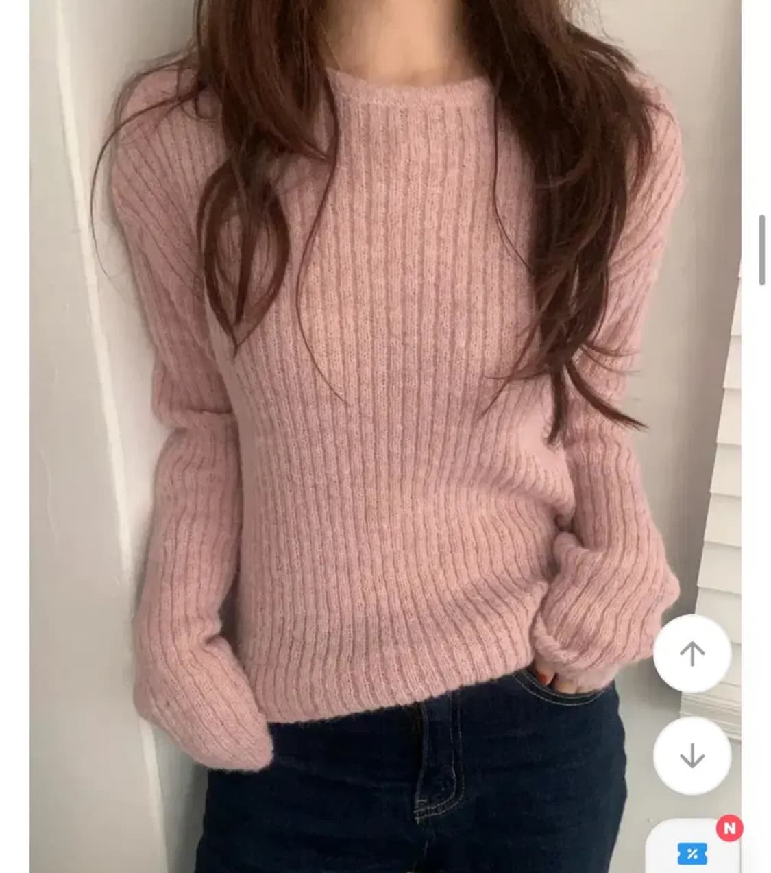 블랙모니카 로지 여리핏 울 알파카 보트넥 골지 긴팔 니트 블랙 상품이미지2