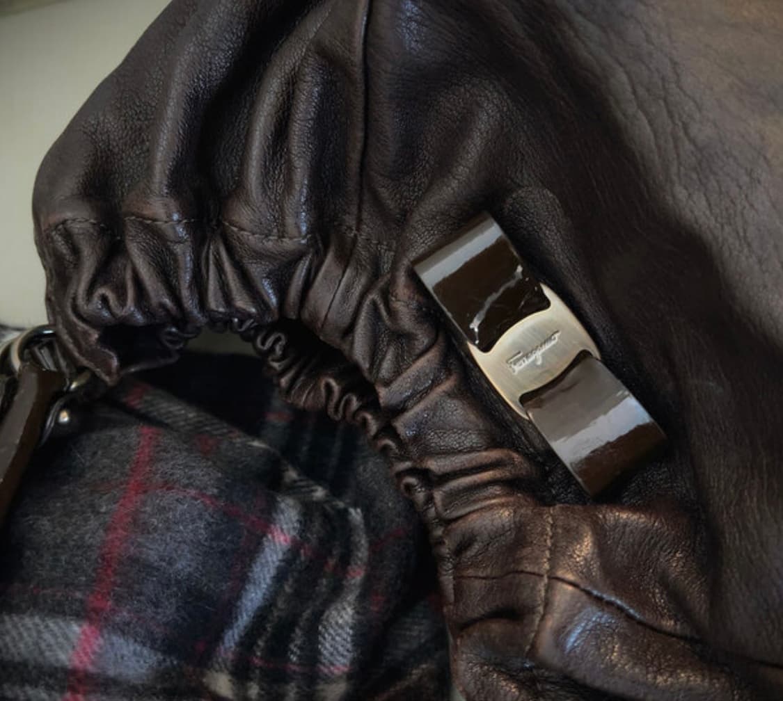 SALVATORE FERRAGAMO 페라가모 브라운 양가죽 숄더백 상품이미지3