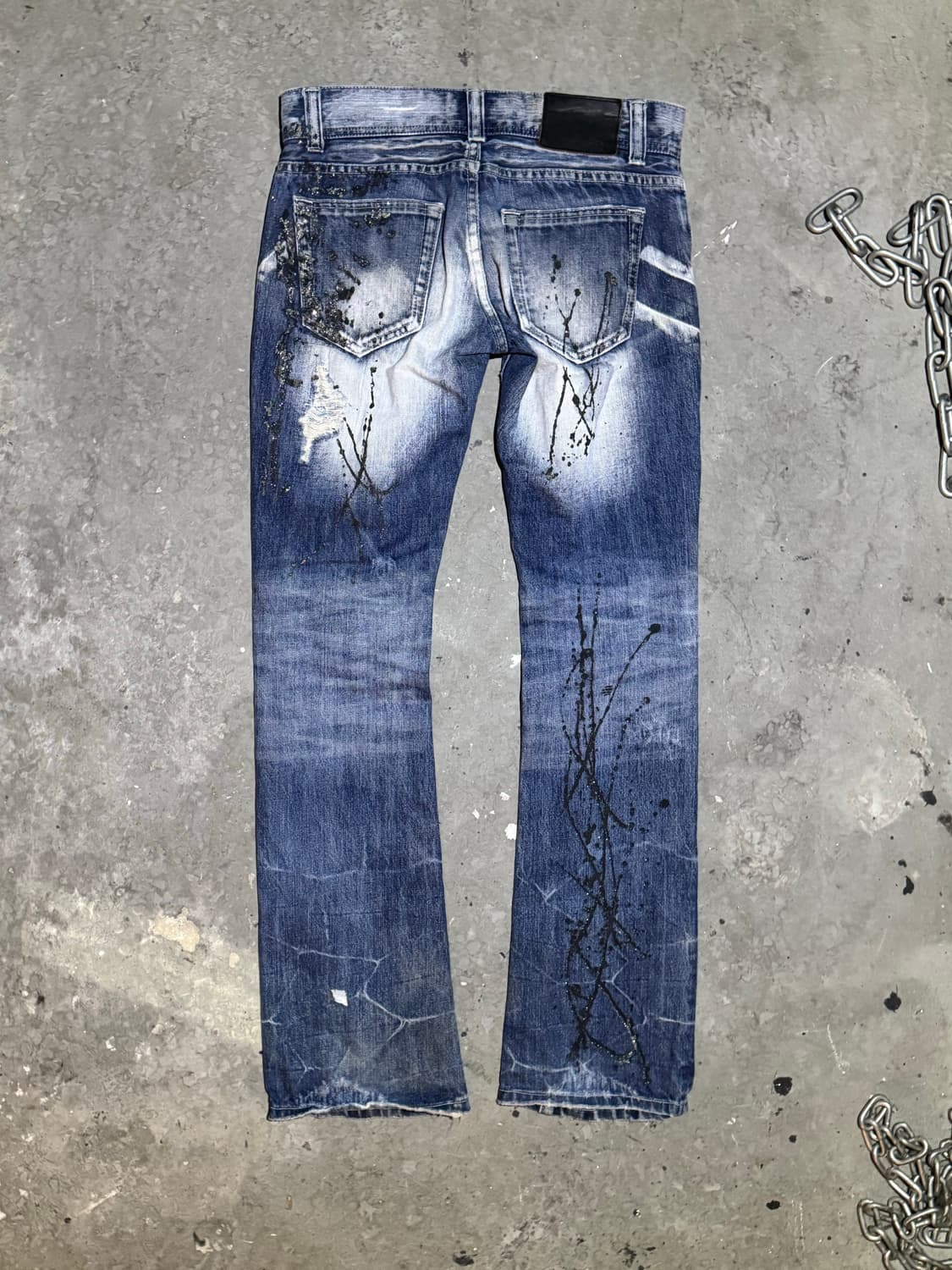 LA GATE – Destroyed Paint Straight Denim 상품이미지6
