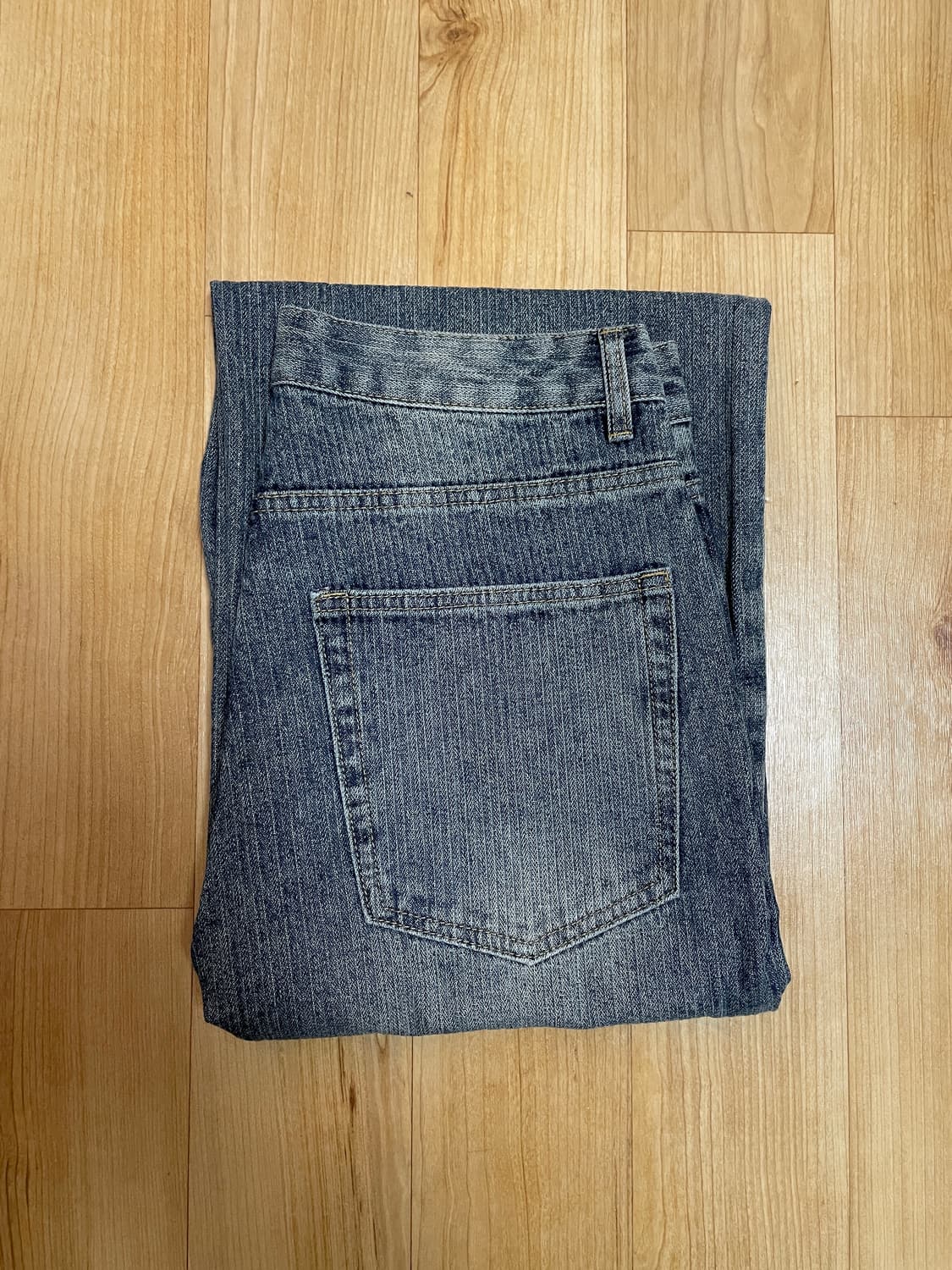 인템포무드 슬라이서 슬럼 데님 팬츠 블루 M사이즈 택만 제거한 새상품 상품이미지8