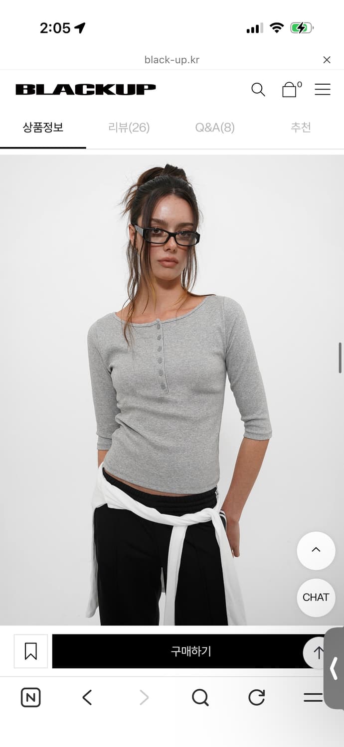 블랙업 텐션 스텐다드 헨리넥 7부티  상품이미지1