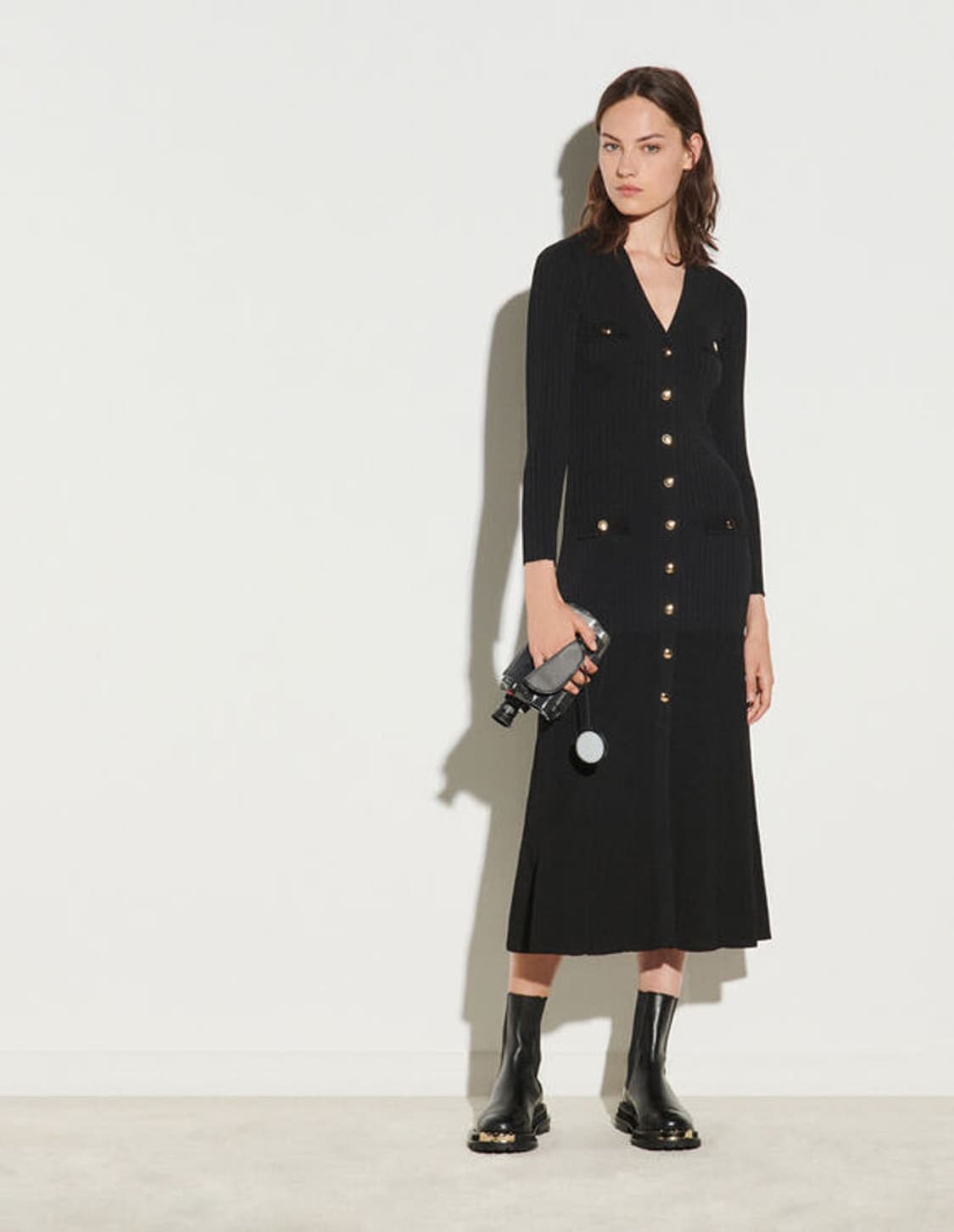 Sandro 산드로 버튼 니트 롱원피스 (예리, 김소연 착용) 상품이미지4