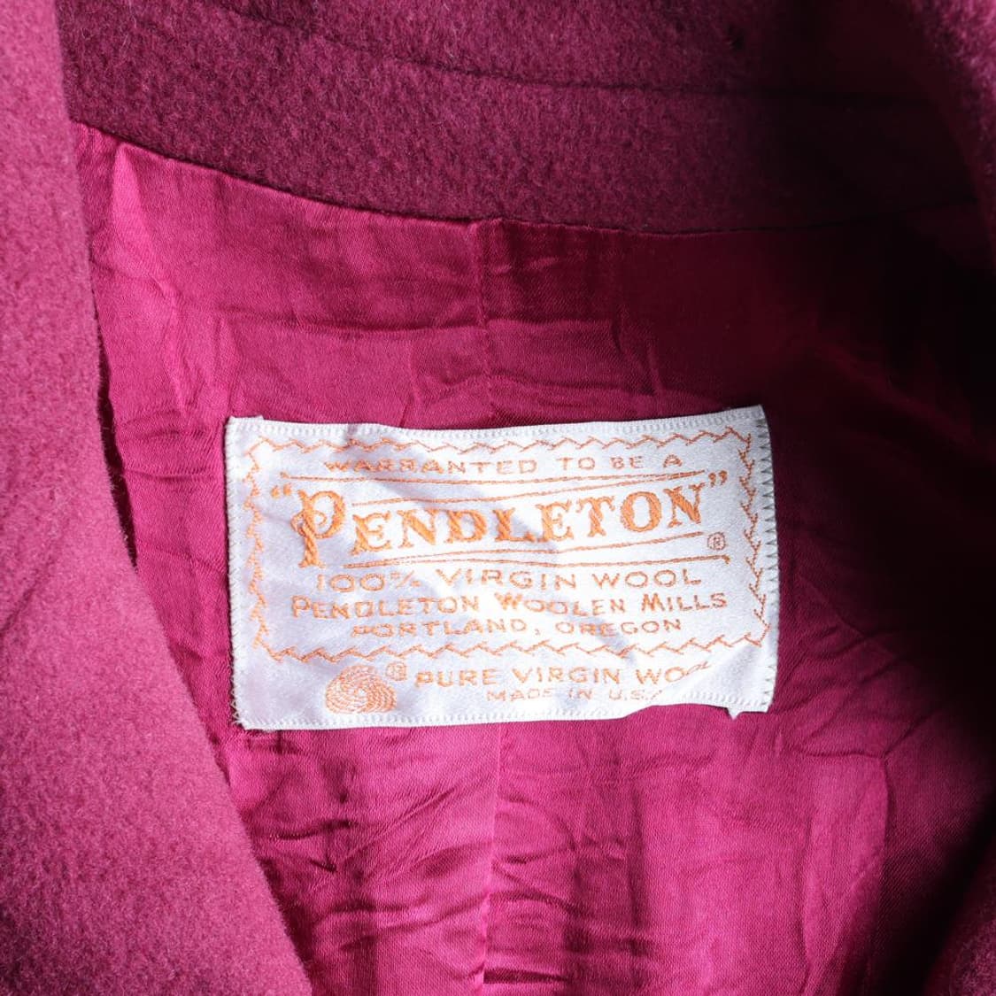 펜들턴 팬들턴 USA 미국발 빈티지 롱 코트 버건디 레드 여성 상품이미지7