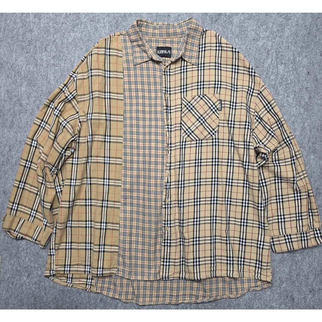 아조바이아조 노바체크 믹스 오버핏 셔츠 F 상품이미지1