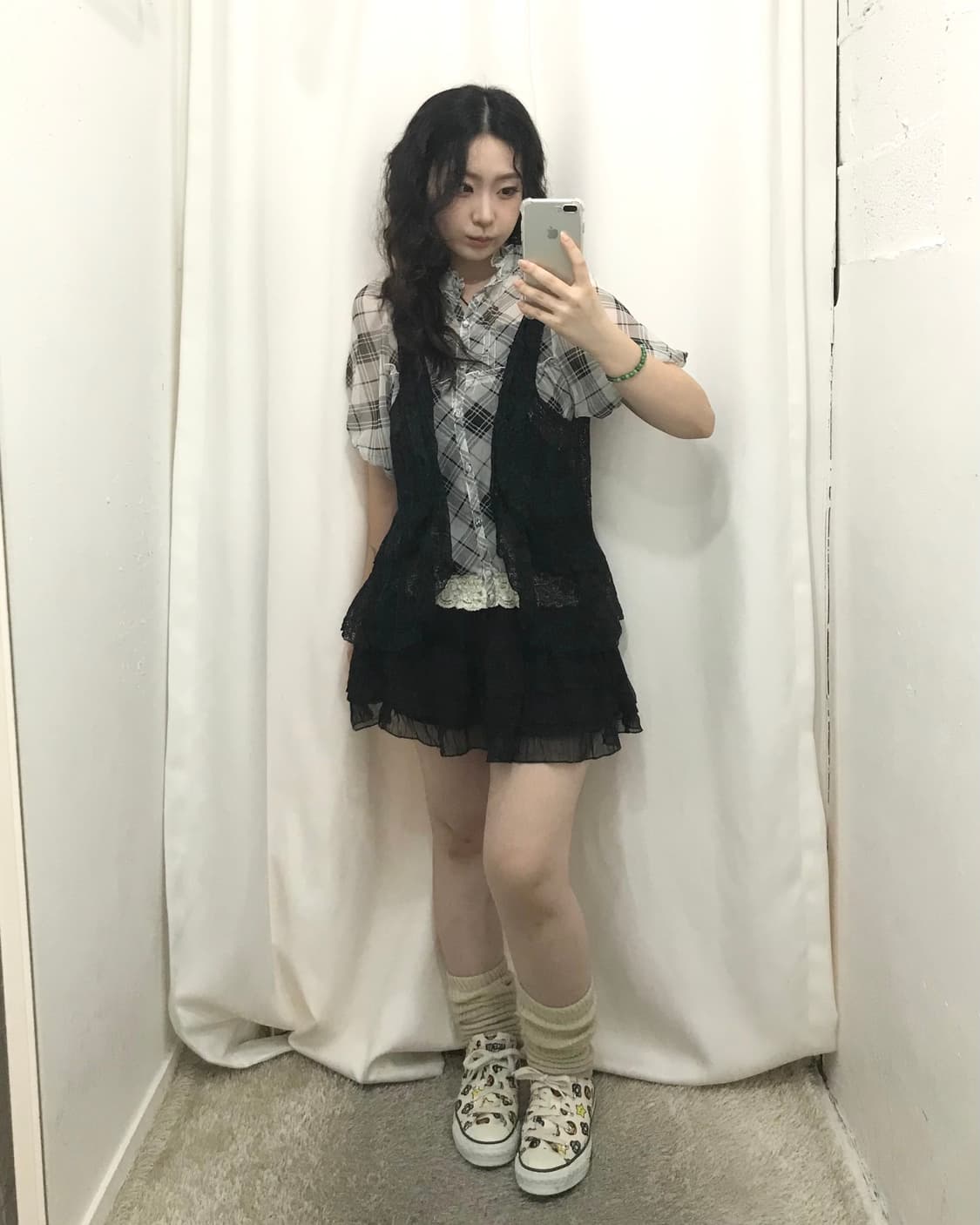 체크 모리 코디 세트 ☁️ 상품이미지1
