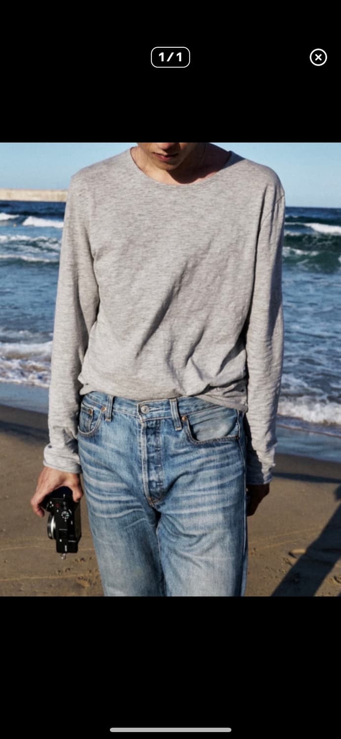 [구매] 모노프리베 롤 롱슬리브 멜란지그레이 1사이즈 상품이미지1