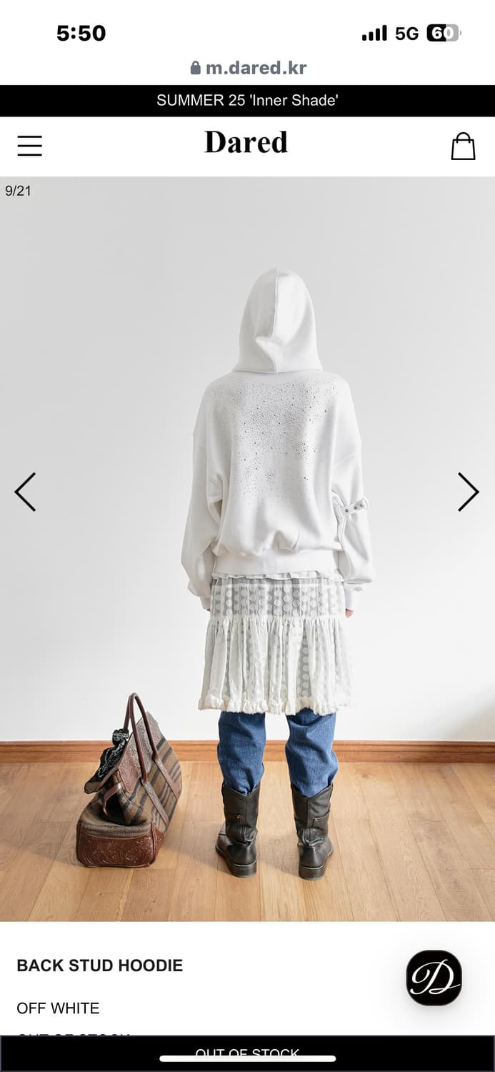 (구해요) 데어드 back stud hoodie 백스터드후드집업 상품이미지2