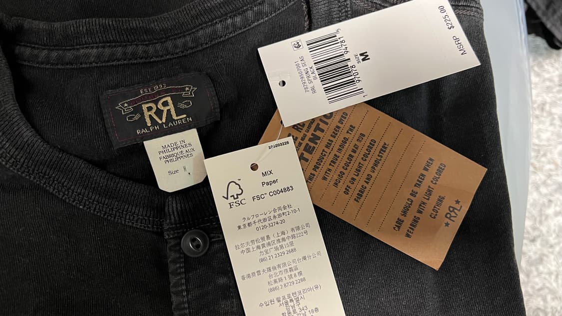 RRL 더블알엘 인디고 저지 헨리셔츠 M 상품이미지3