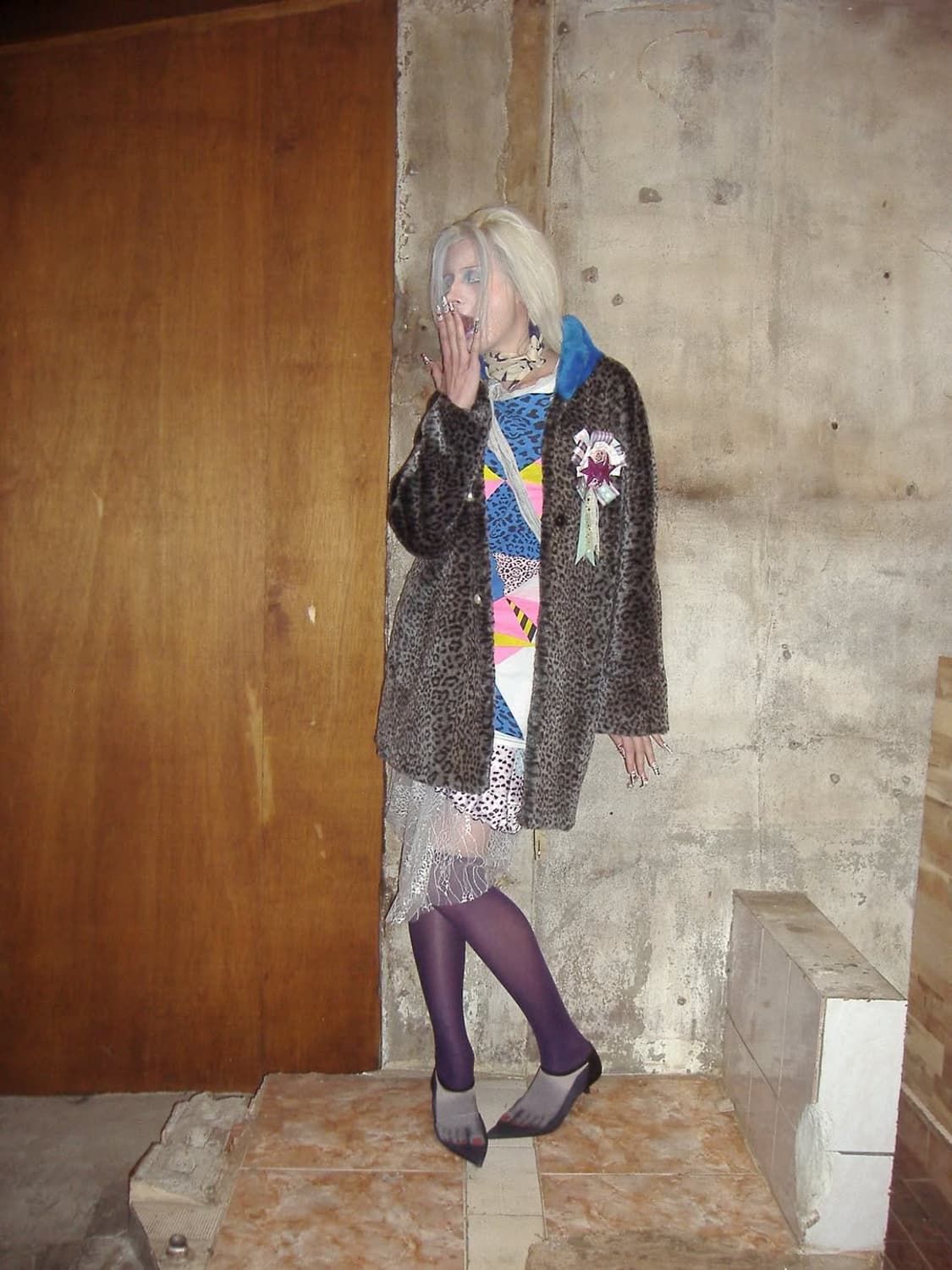  Blue leopard rosette fur 상품이미지5