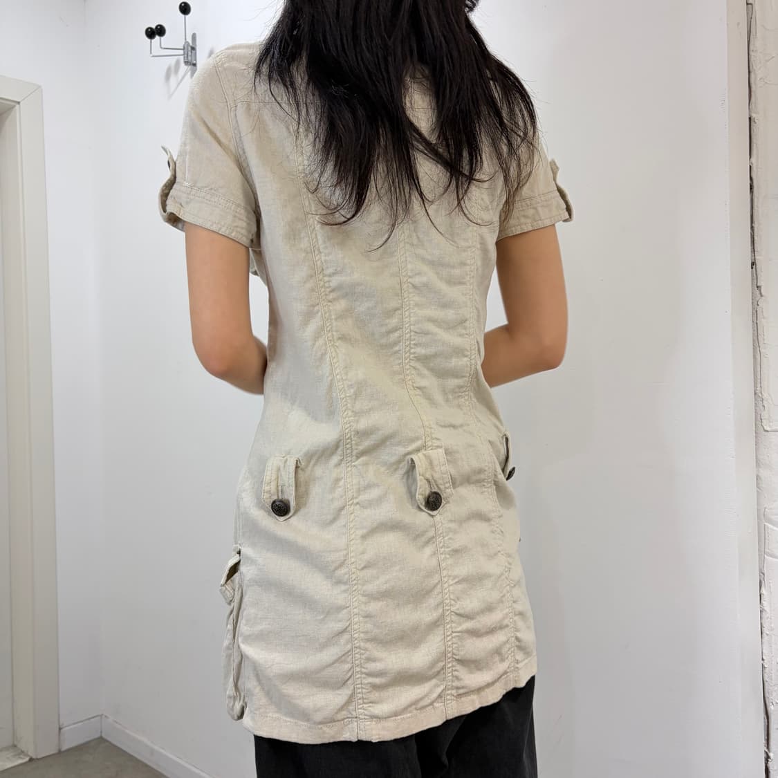 GLEEFUL y2k 린넨 반팔 카고 원피스 상품이미지4