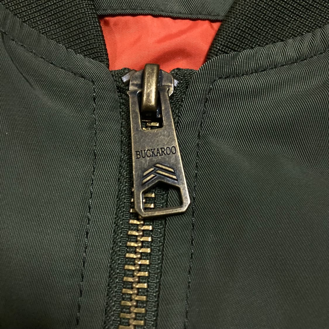 버커루 스몰 로고 카키 MA-1 블루종 자켓 상품이미지3