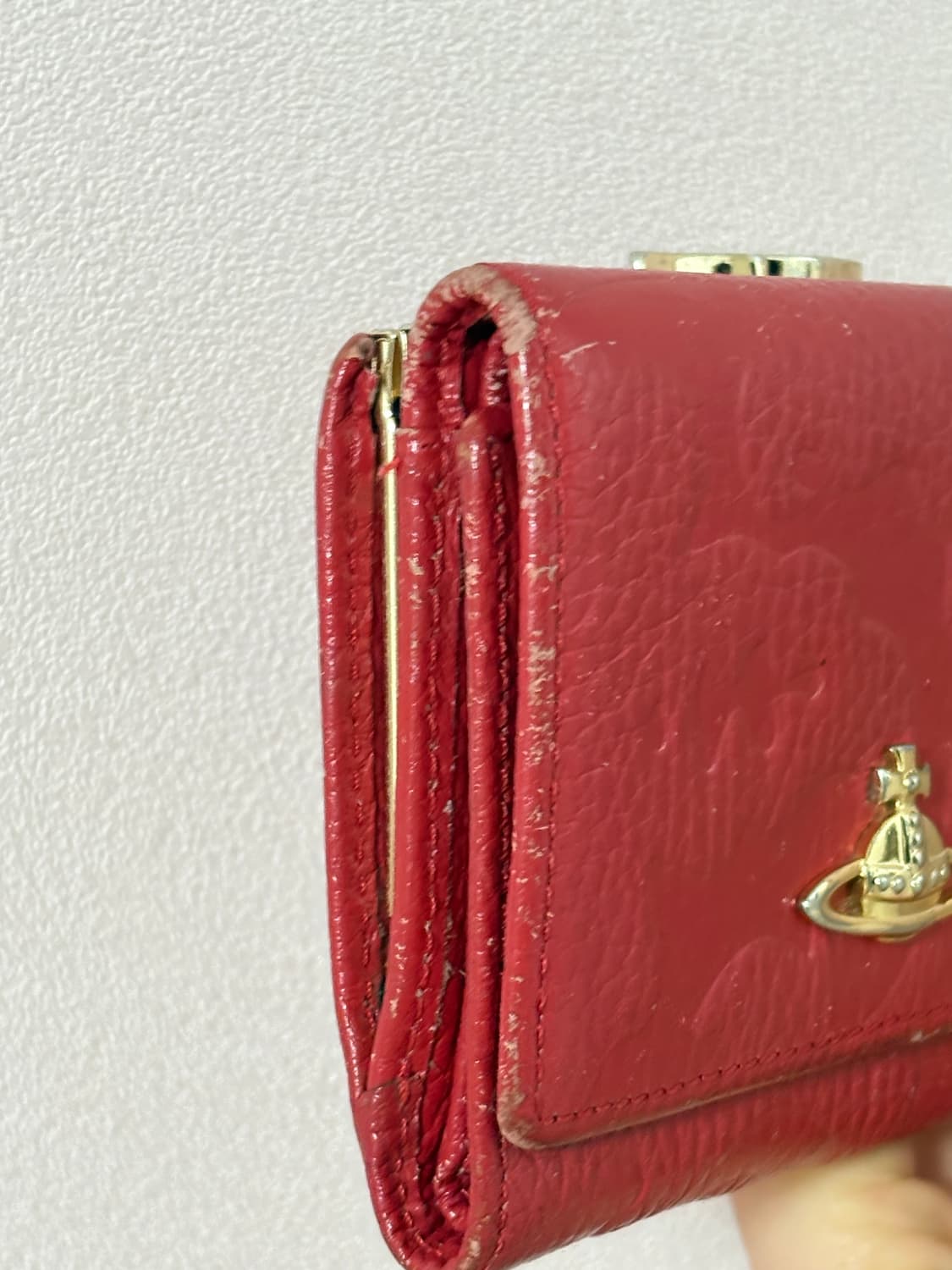 archive 비비안웨스트우드 브리튼 레드 가마구치 trifold 반지갑 상품이미지10