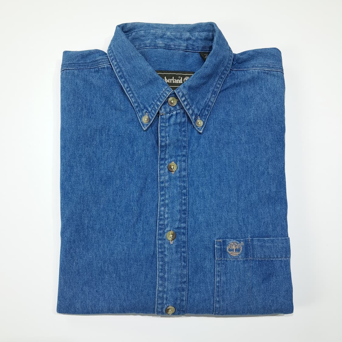 CL622 M 팀버랜드 90s 홍콩판 코튼 버튼다운 데님셔츠 남방 상품이미지9