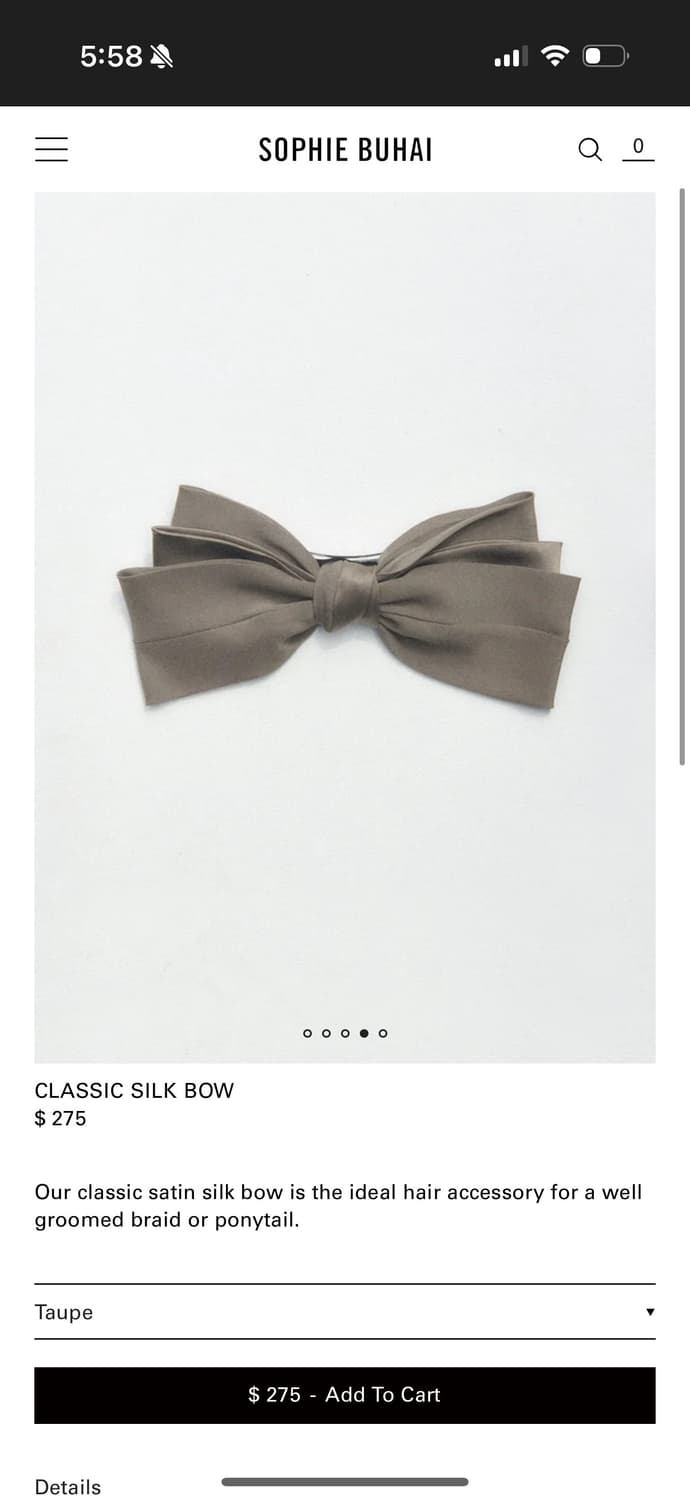 소피부하이 클래식 실크 리본 헤어핀 sophie buhai 상품이미지1