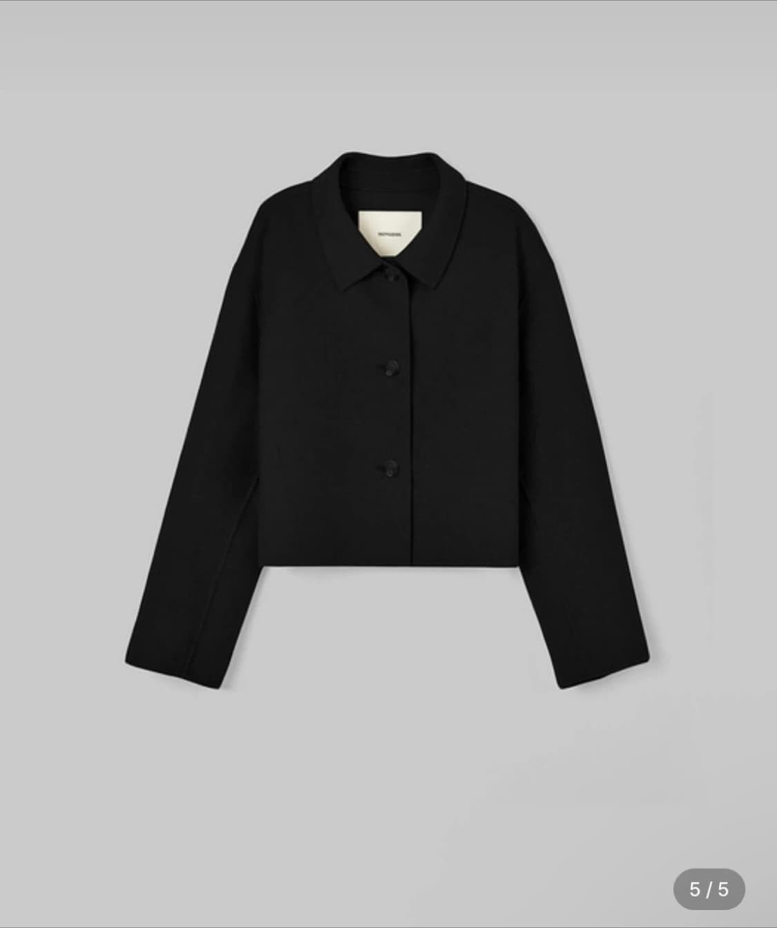 몽돌 핸드메이드 크롭 코트 블랙 상품이미지1