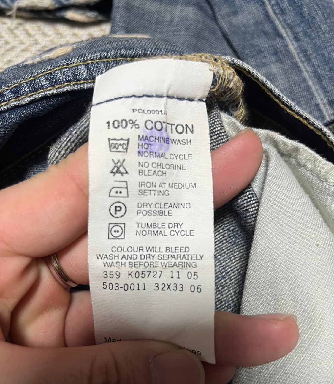 리바이스 503 워싱 와이드데님 팬츠 청바지 32 상품이미지10