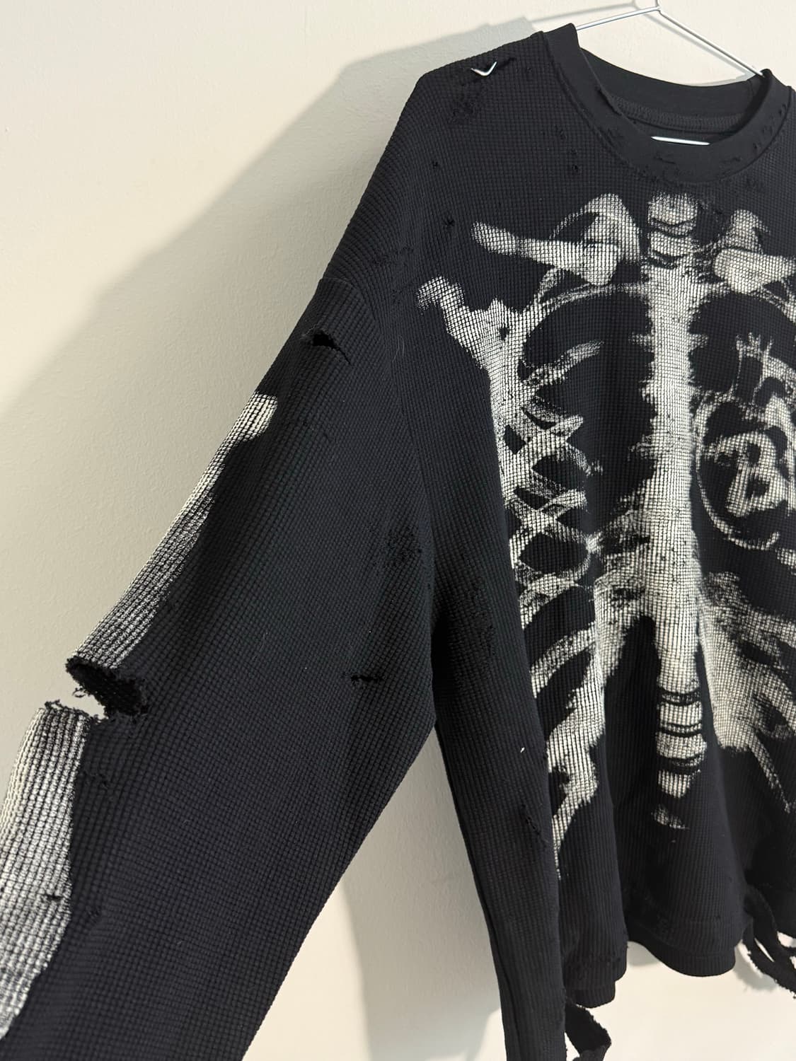 빈티지 스켈레톤 데미지 다스트레스드 와플티 상품이미지4