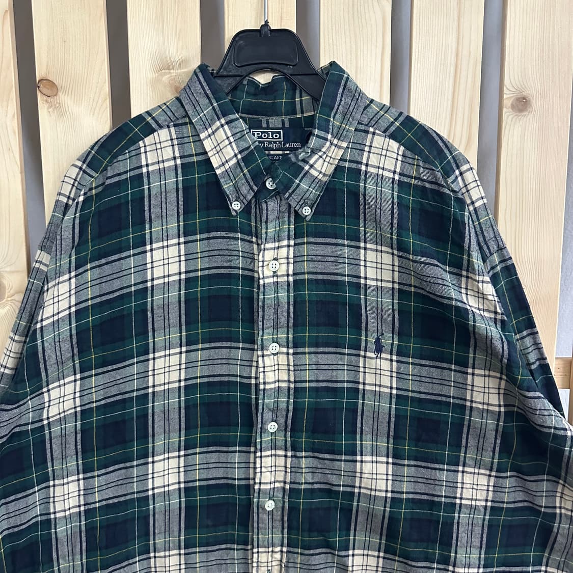 (XL) 폴로 랄프로렌 체크 패턴 그린 셔츠 상품이미지3