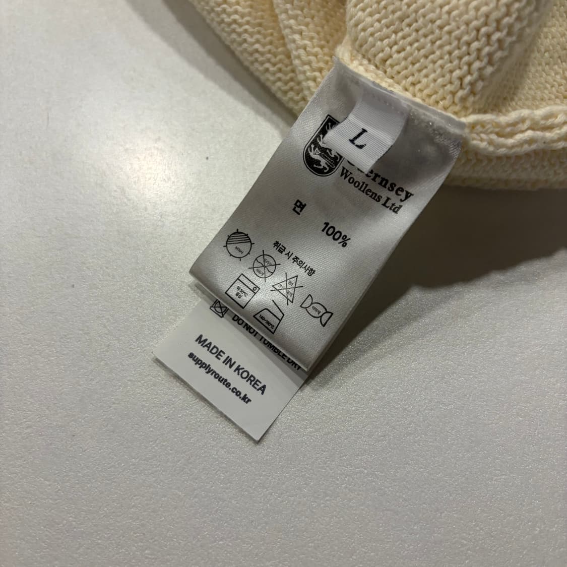 [L] 건지울른스 Guernsey 피셔맨 아이보리 니트 스웨터 D644 상품이미지7