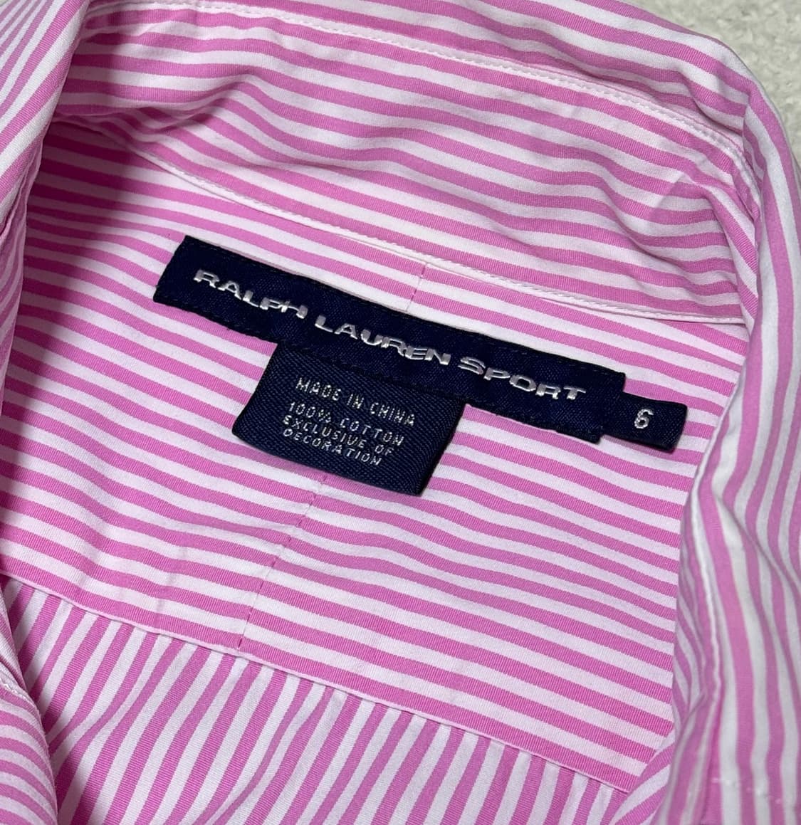 폴로 랄프로렌 스포츠 빅포니 딸기우유 스트라이프 긴팔 셔츠  상품이미지5