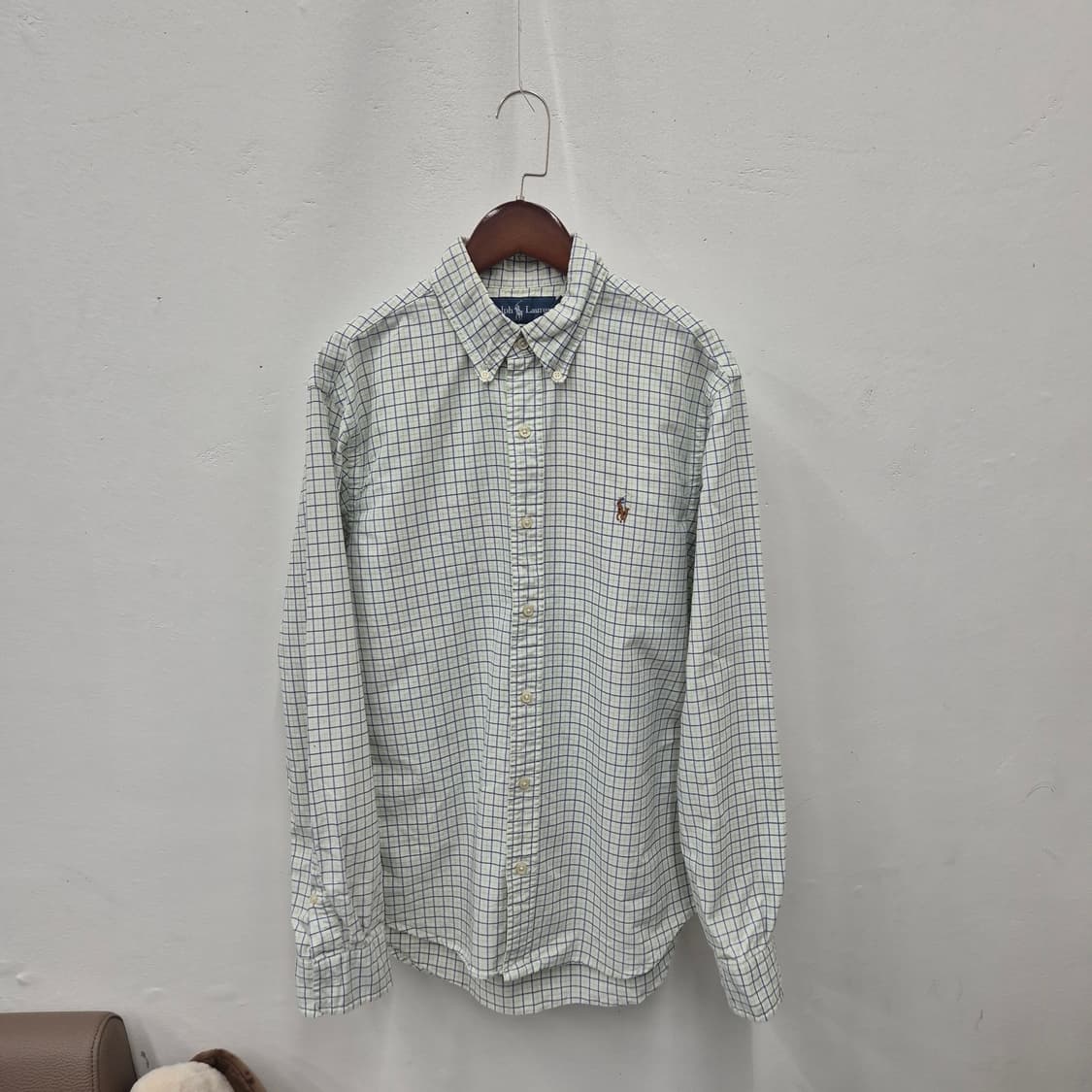 폴로 랄프로렌 슬림핏 체크 코튼 셔 M 상품이미지1