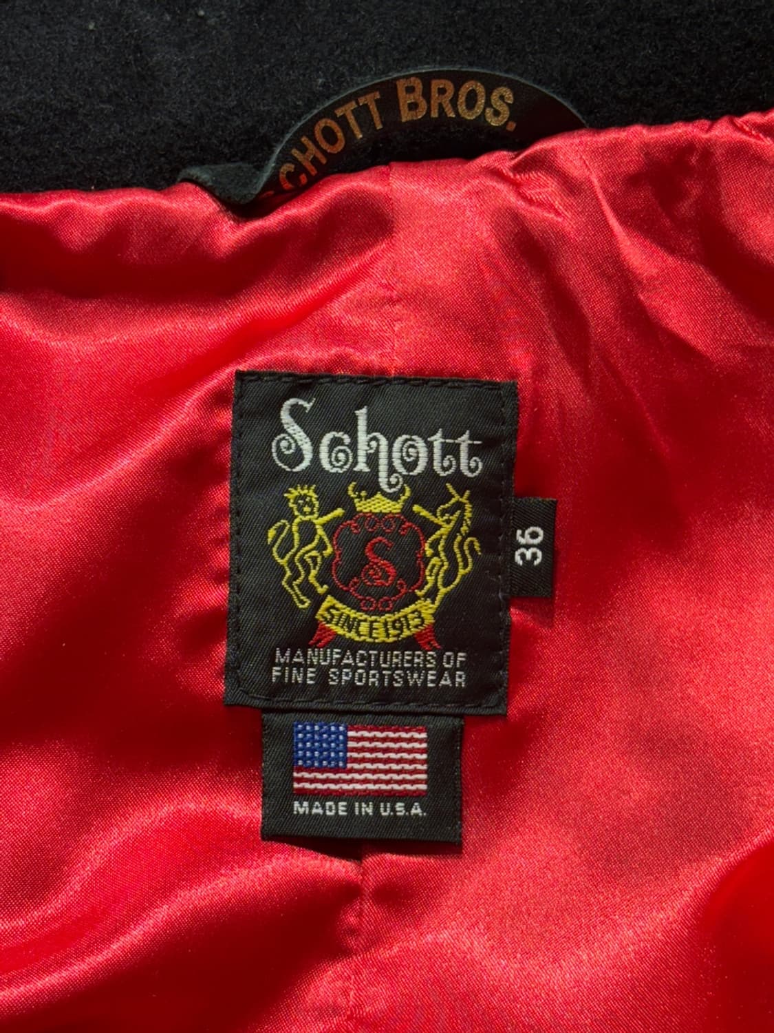 Schott 가죽 울 피코트 상품이미지5