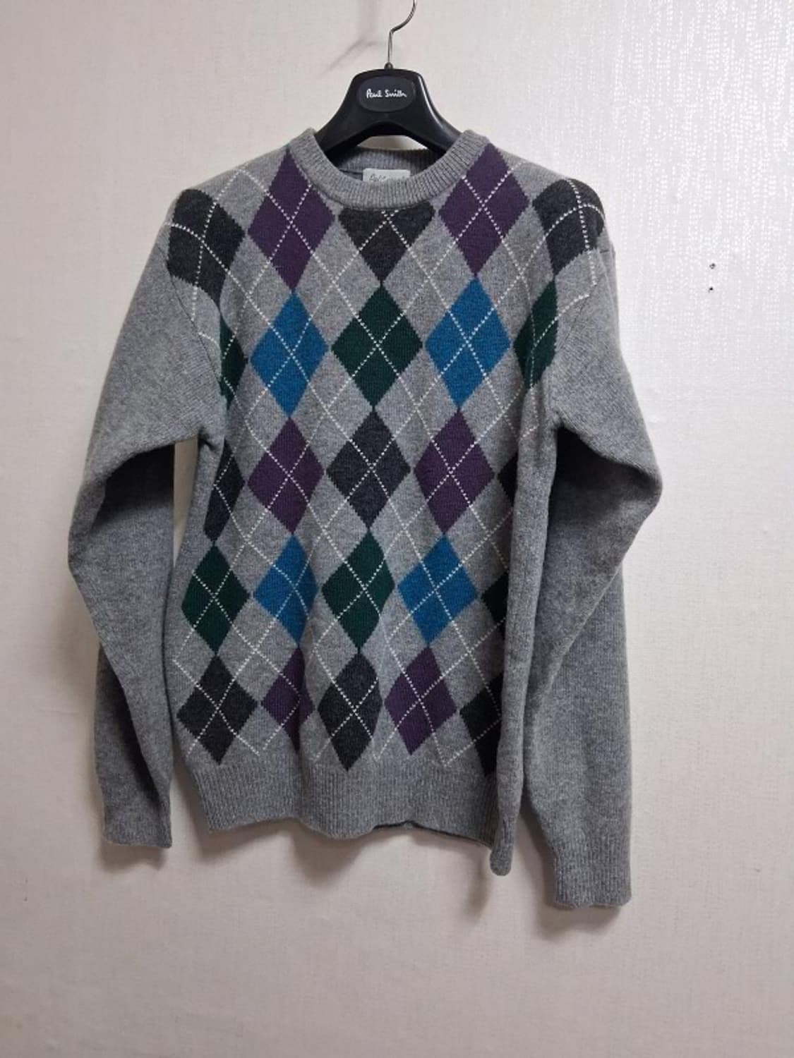 일본빈티지 Pal Casual 남성 순모 울 아가일울니트남성100  L  상품이미지1