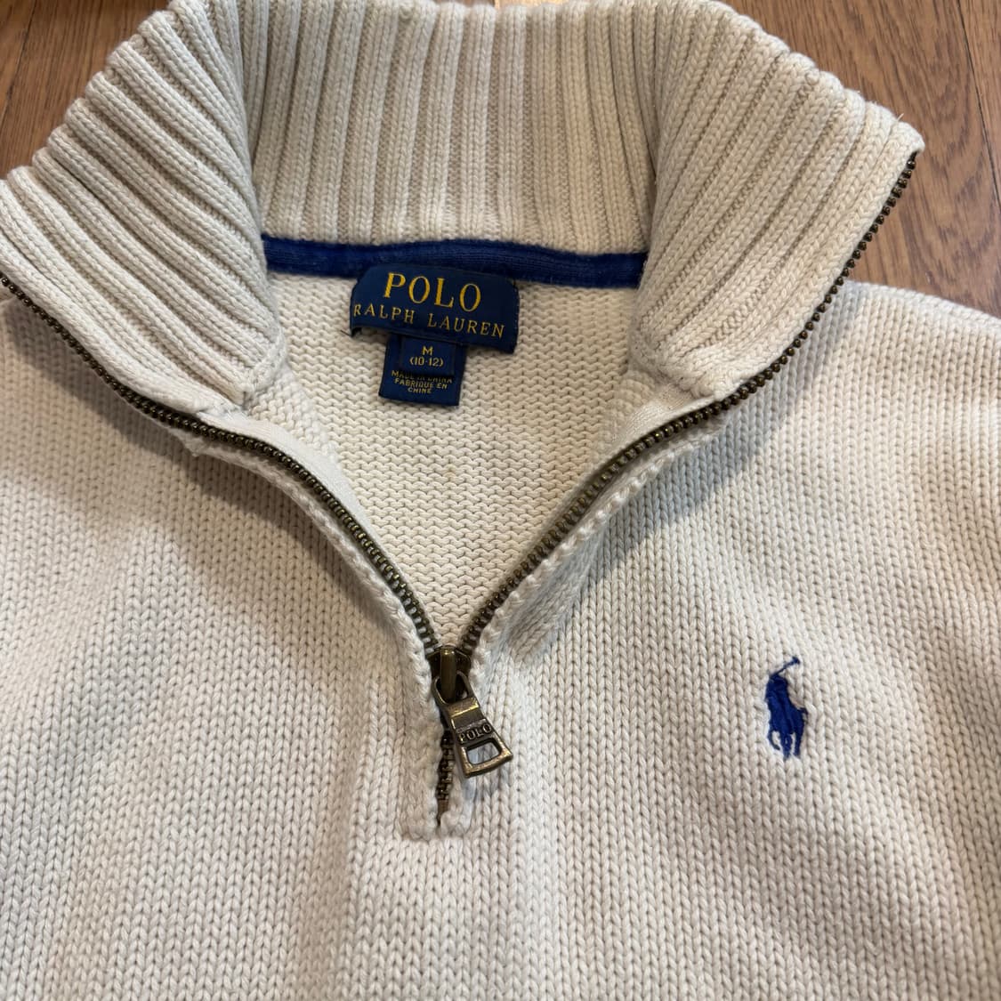 폴로 랄프로렌 아이보리 하프집업 코튼 니트 상품이미지2