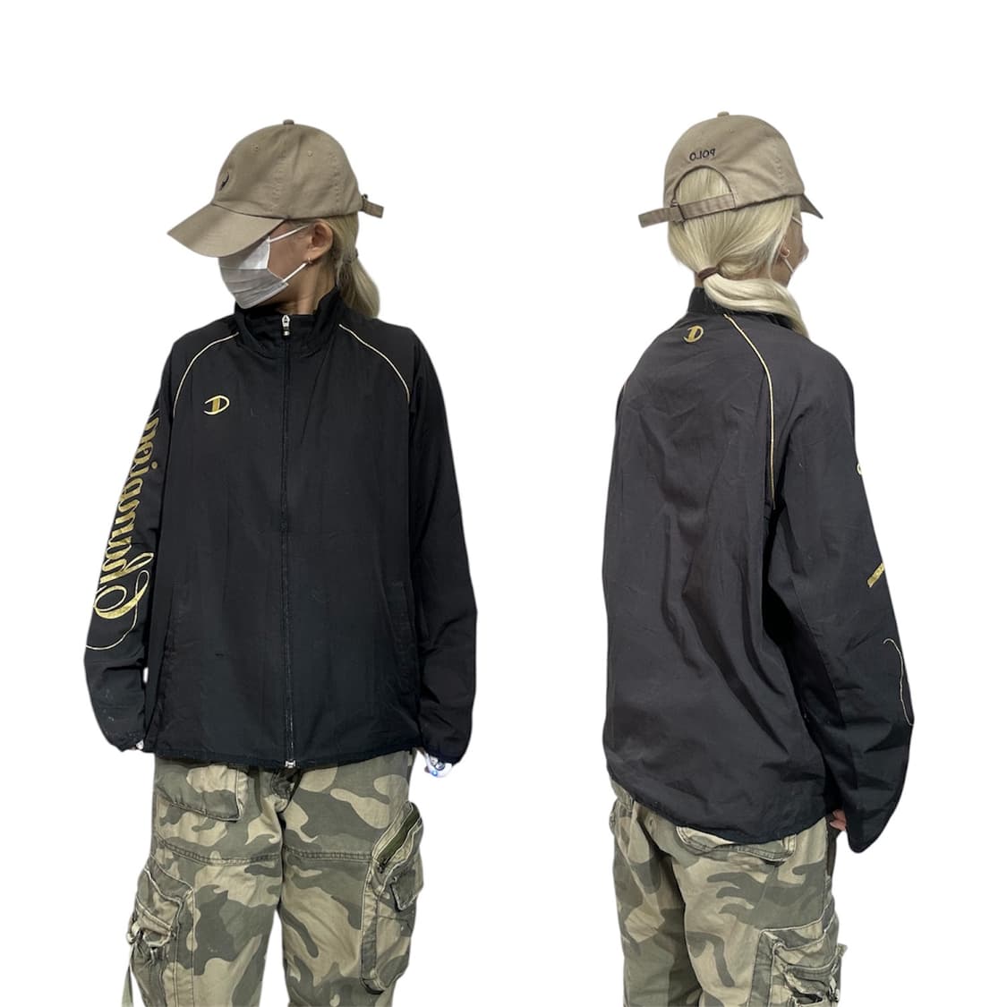 챔피온 블랙 골드 레터링 자수 바람막이 자켓 M 상품이미지1