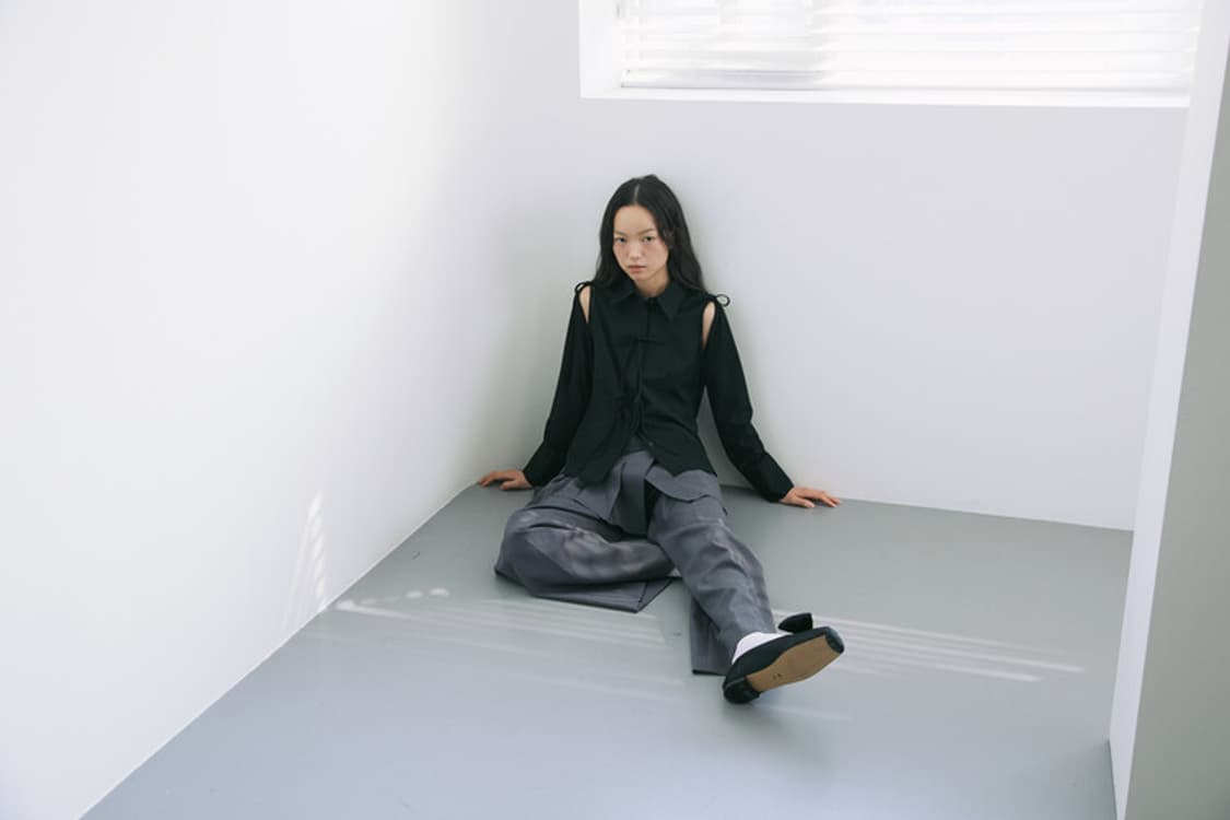 Youshim (유심) 리본 셔츠 블랙 상품이미지6