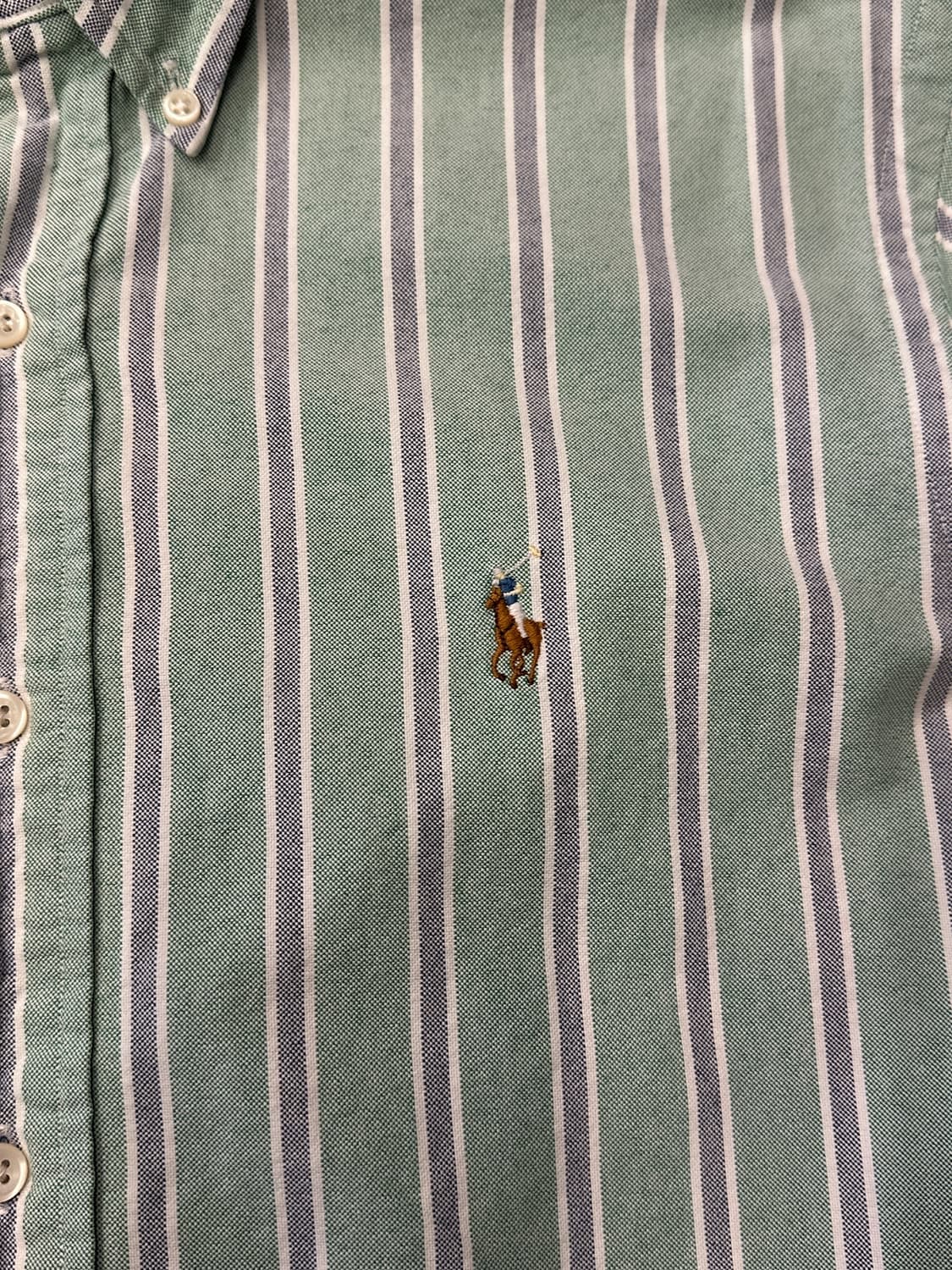 폴로 랄프로렌 스트라이프 셔츠 그린 M 상품이미지3