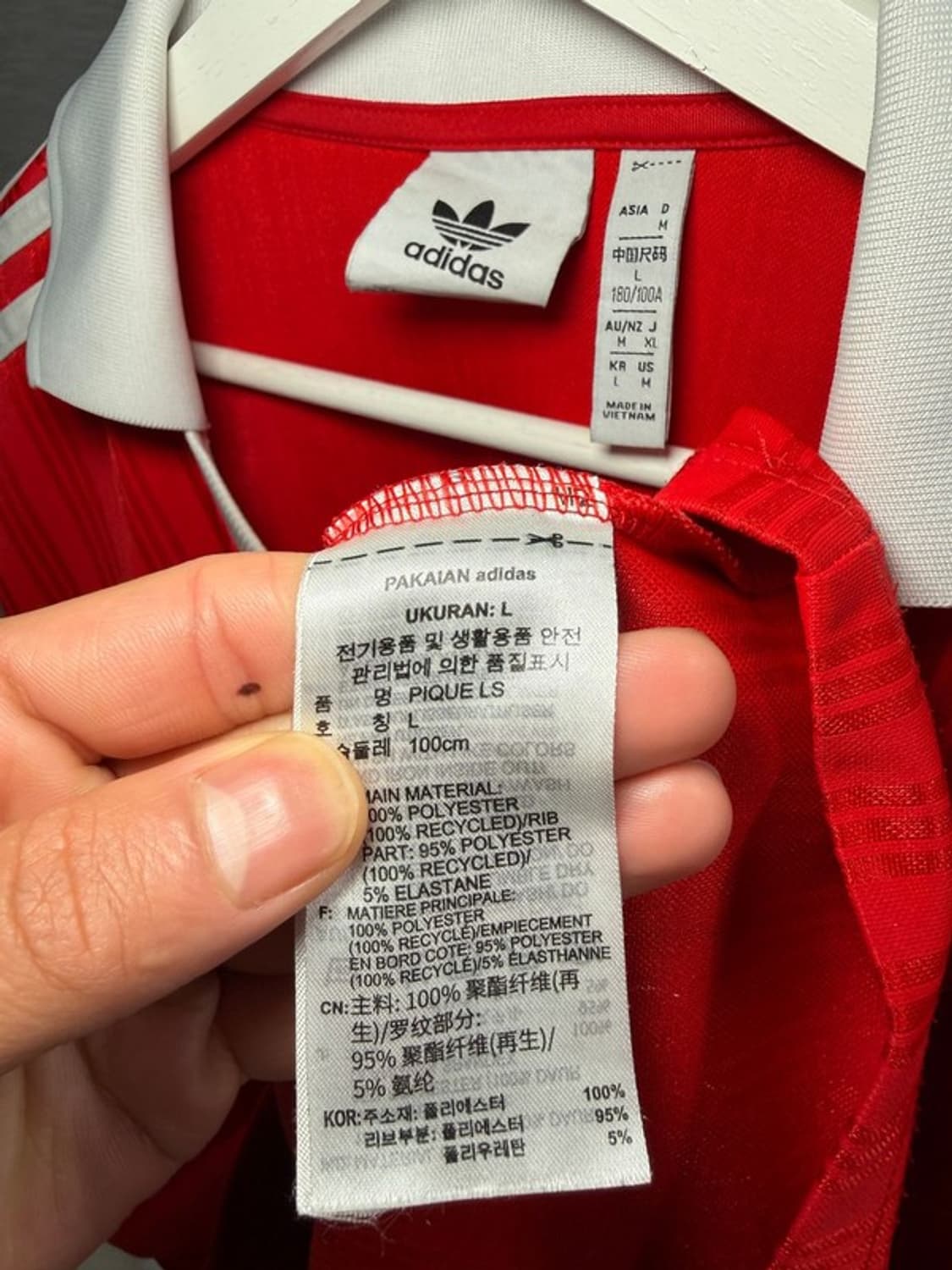 ADIDAS 아디다스 긴팔 티 레드 L 상품이미지9