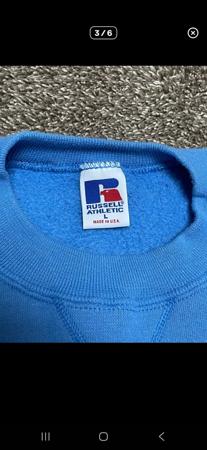 90s russell 베이비 블루 맨투맨 L 상품이미지4