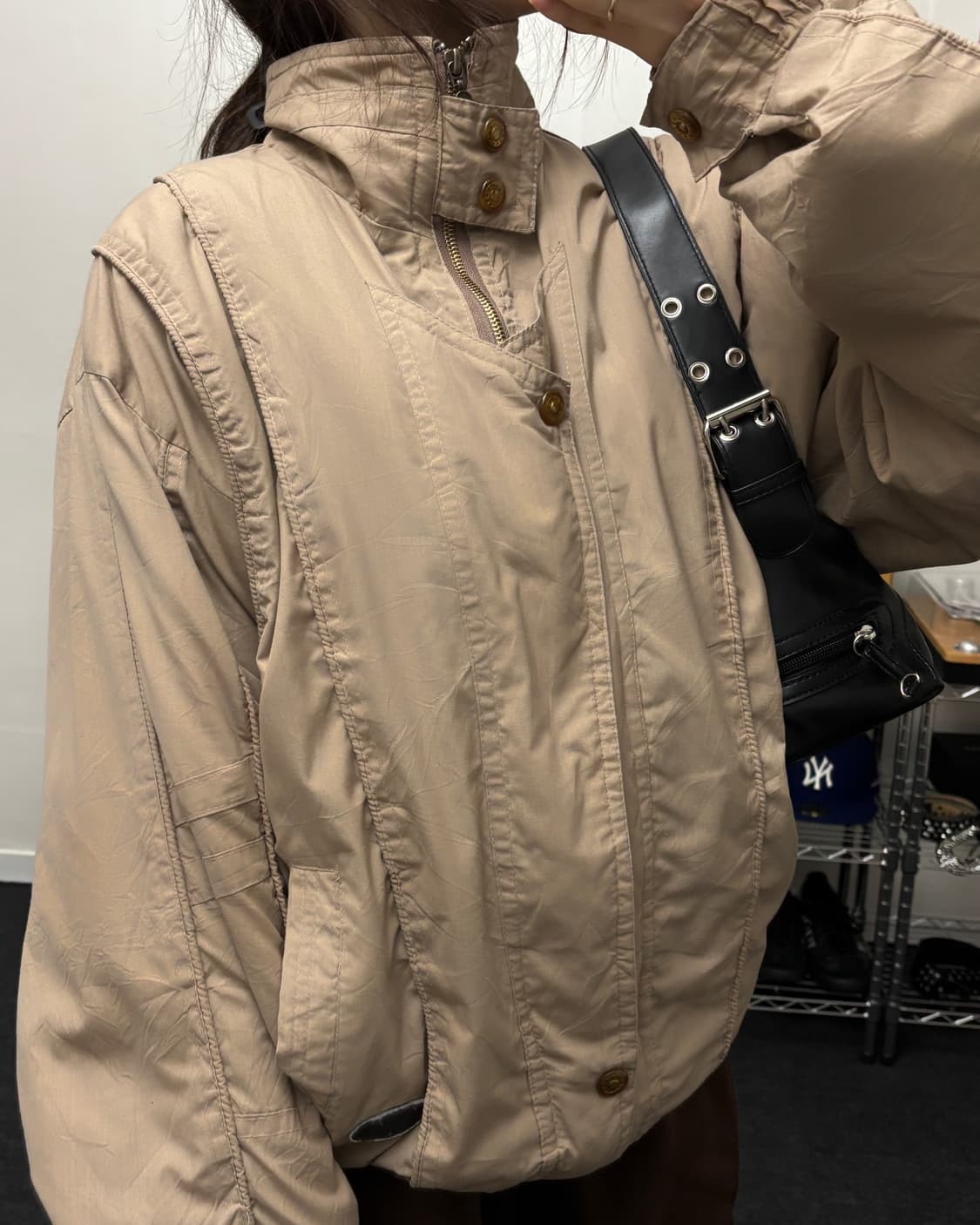 올드 빈티지 베이지 블루종 자켓 상품이미지2