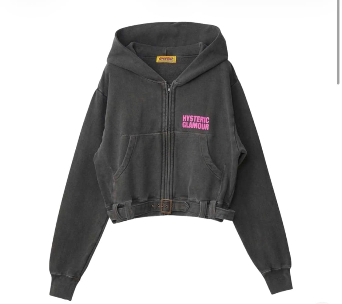 (W) 히스테릭 글래머 베이비시팅 클럽 숏 후드 블랙 상품이미지1