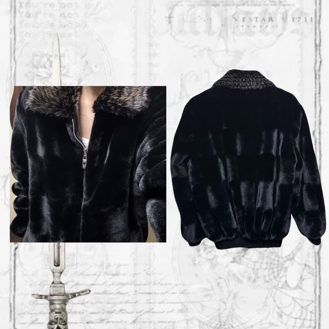 y2k 블랙 퍼자켓 상품이미지2