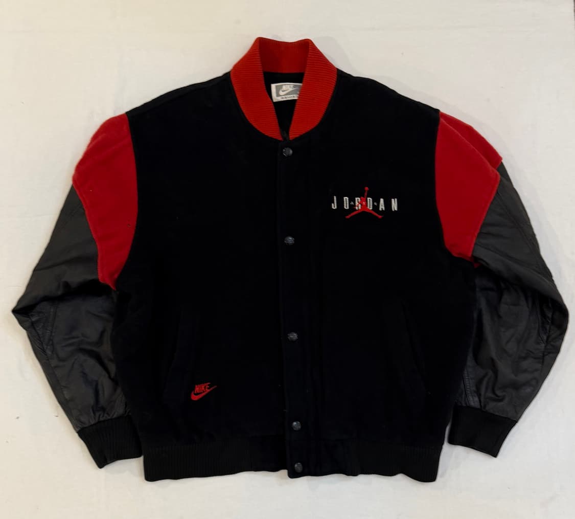 90s 나이키 조던 아카이브 가죽 울 바시티 자켓 상품이미지4