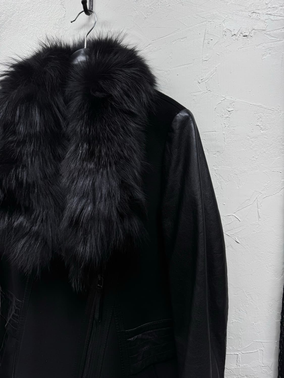 Unknown vkei leather trimming fur jacket 상품이미지5