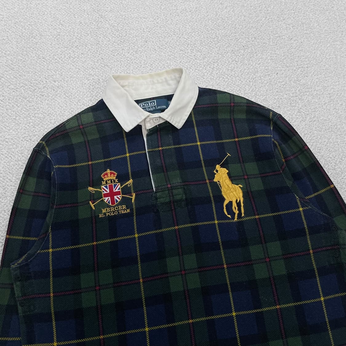 폴로 랄프로렌 빅 포니 블랙 와치 타탄체크 럭비 티셔츠 상품이미지2