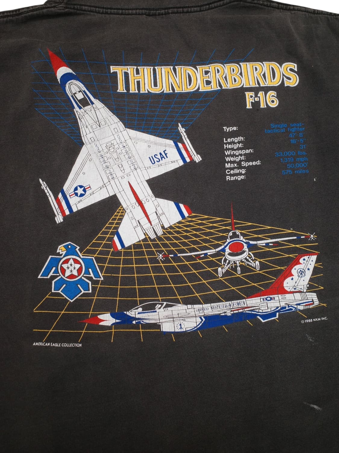 80‘s 미국 전투기 F-16 티셔츠 상품이미지5