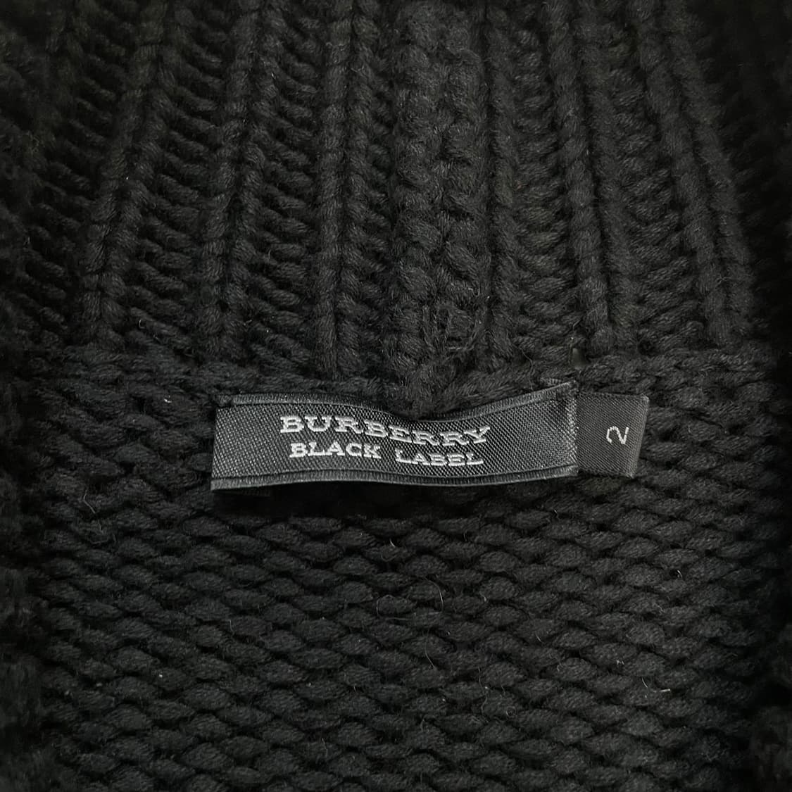 버버리 Burberry 블랙라벨 숄 카라 니트 가디건 블랙 상품이미지3