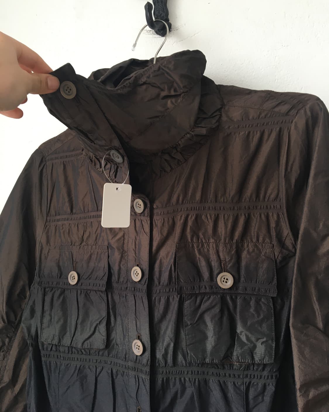 Dyed high neck glossy jacket 상품이미지4