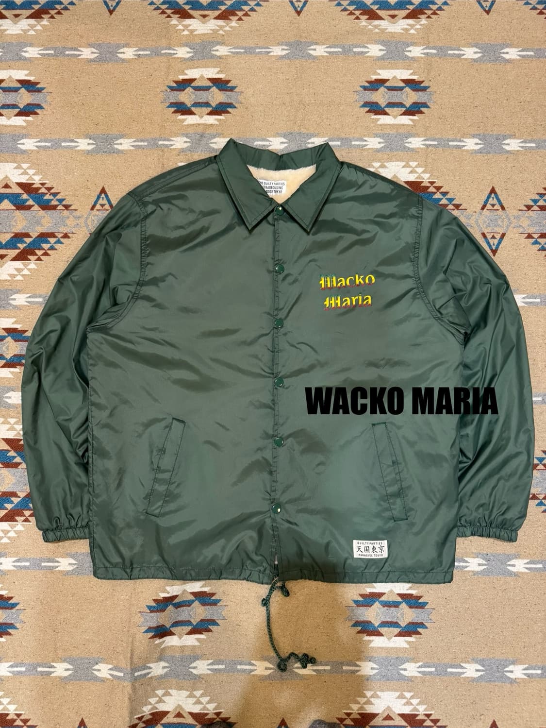 [L] 와코마리아 보아 코치 자켓 마리아 프린트 그린 상품이미지1