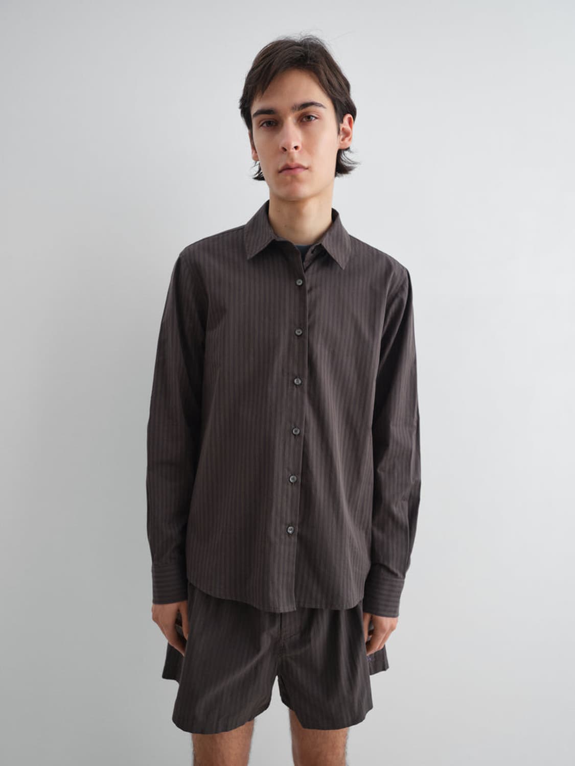[M,L,XL]기마구아스 Suli 스트라이프 셔츠/그레이 상품이미지1