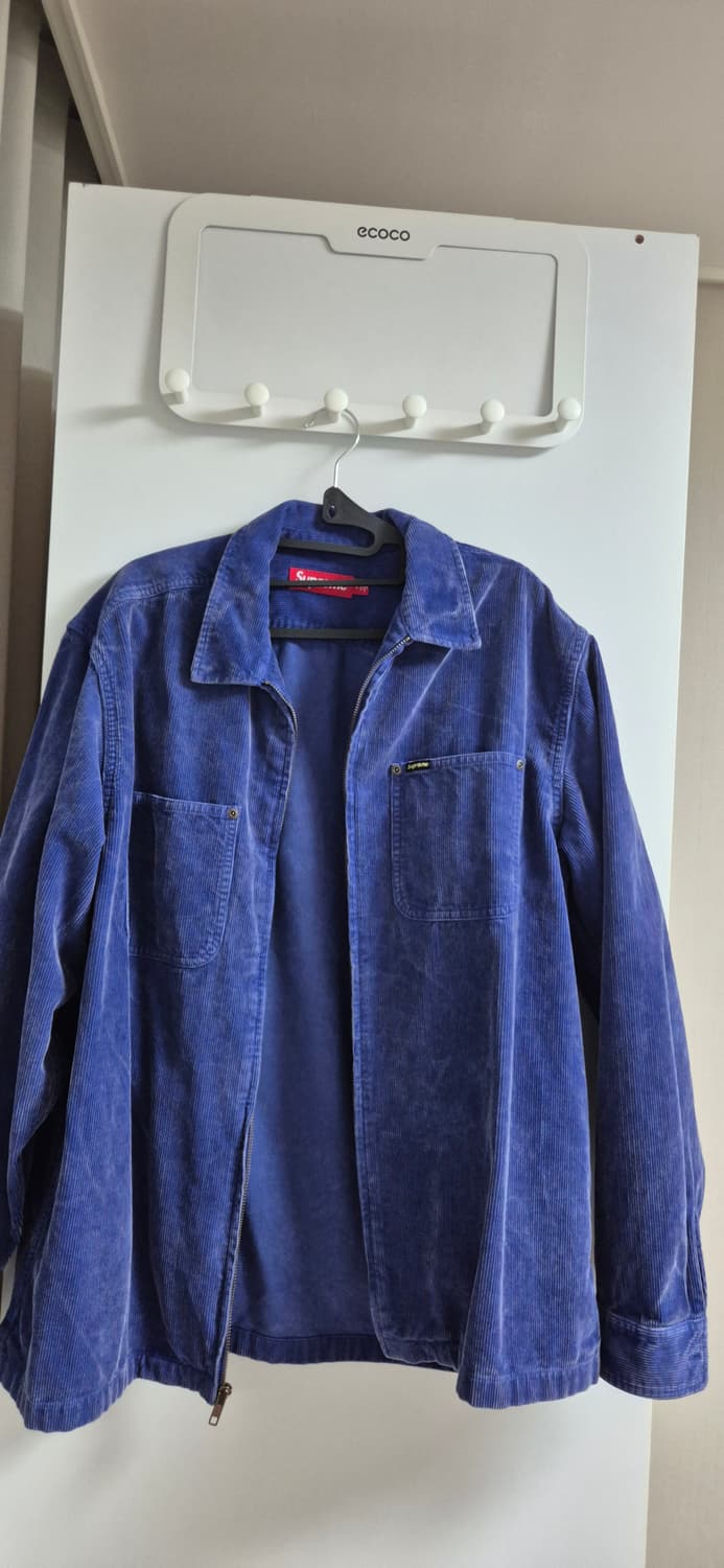 슈프림 워시드 코듀로이 블루 집업 셔츠 L 상품이미지1