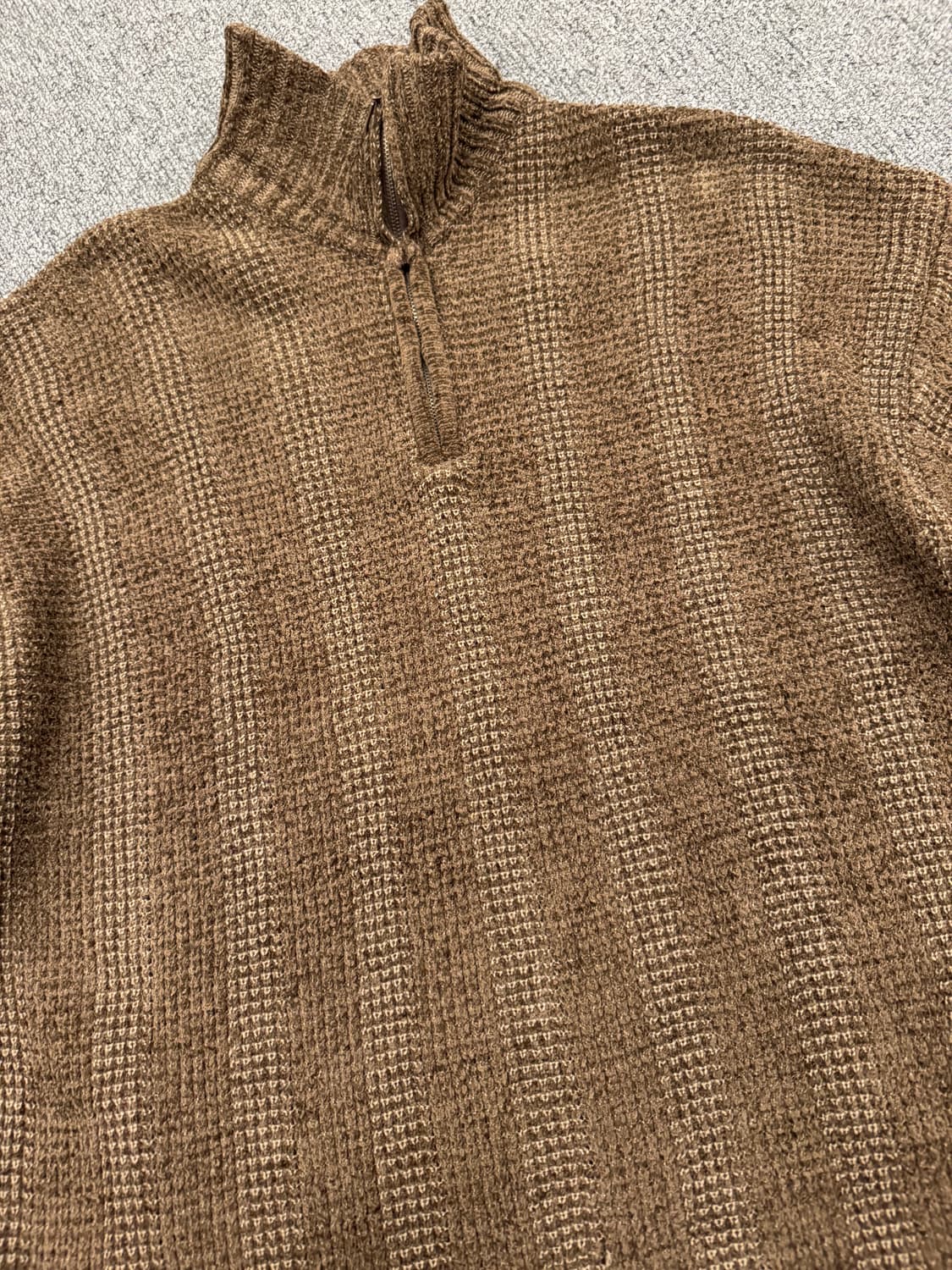 L)SPARIO 빈티지  브라운 니트 하프집업 상품이미지3