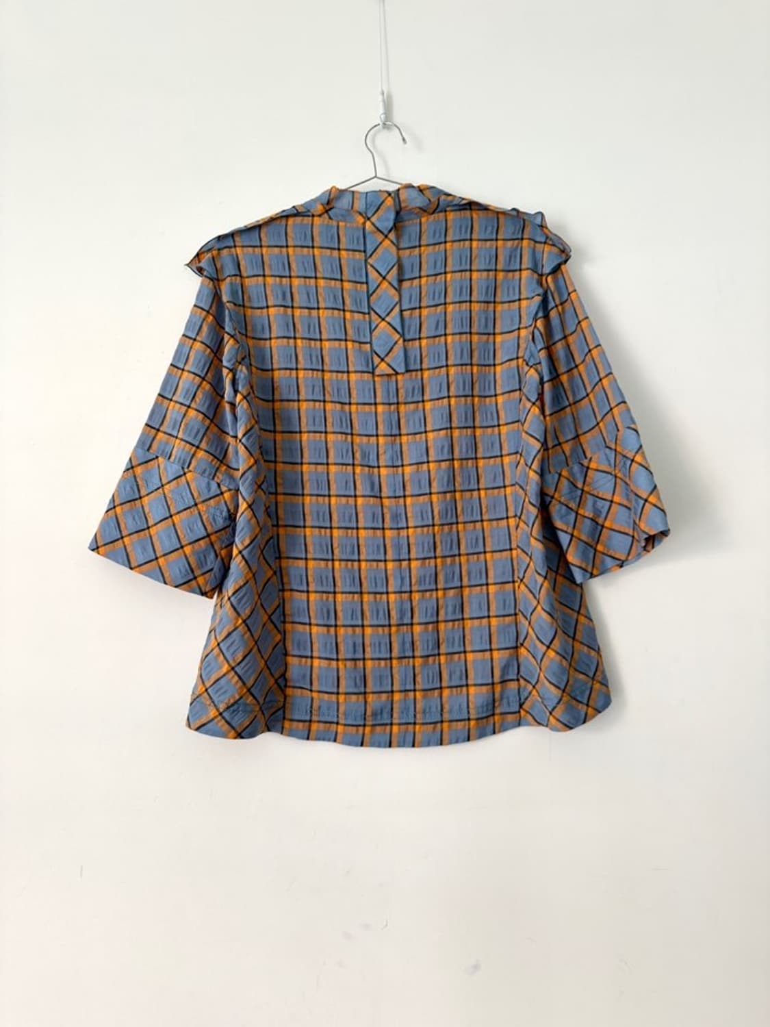 Structured check neck blouse 상품이미지7