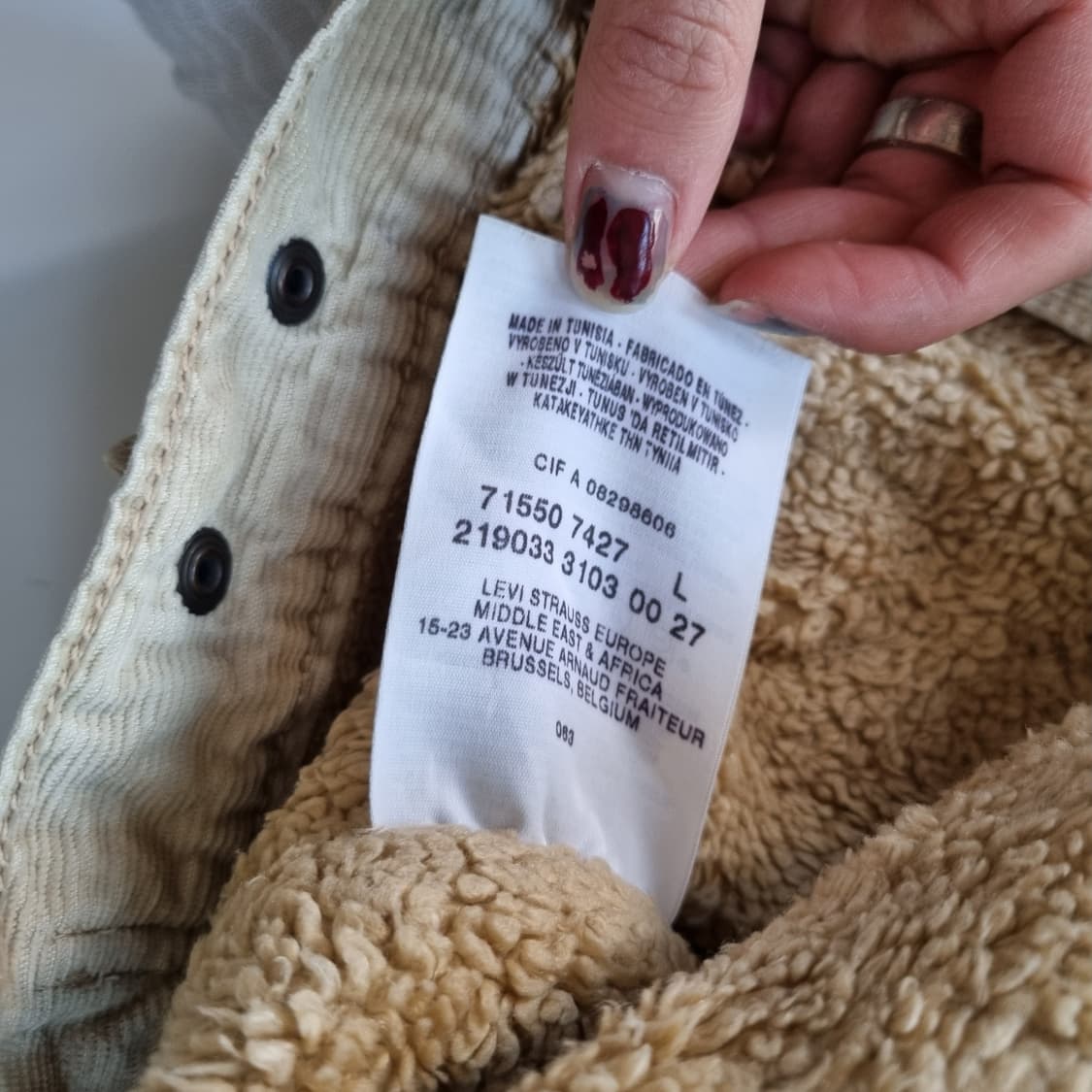 리바이스 코듀로이 쉐르파 자켓 크림  상품이미지8