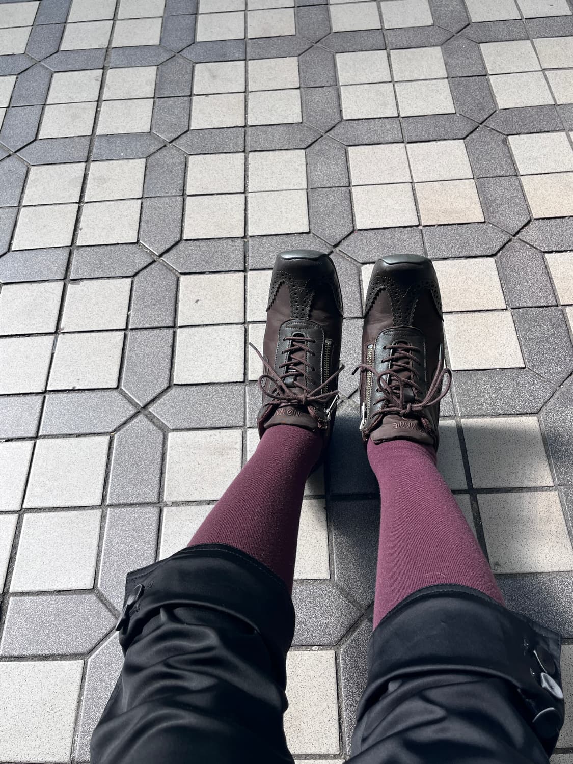 brown square toe wedge sneakers 상품이미지3