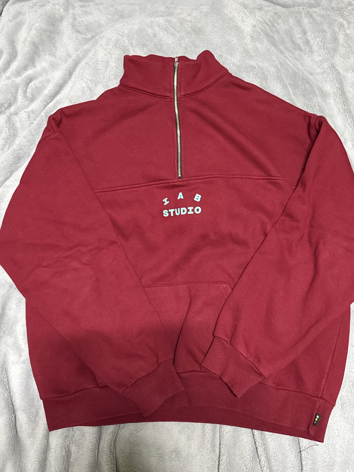 아이앱 스튜디오 코튼 하프 집업 풀오버 마룬 XL 상품이미지1